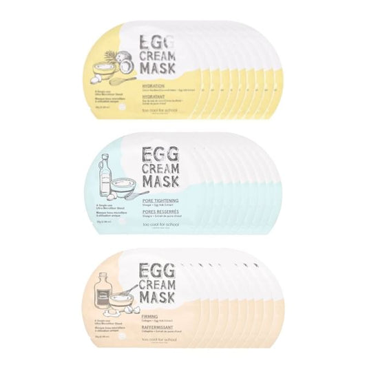 too cool for school - Egg Cream Mask Bundle Set - 3 Types - K-Beauty Vibe