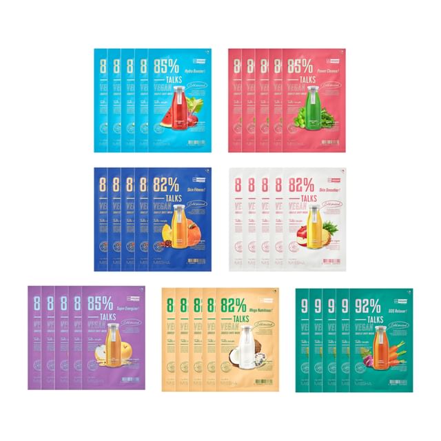 MISSHA - Talks Vegan Squeeze Sheet Mask Bundle Set - 7 Types - K-Beauty Vibe