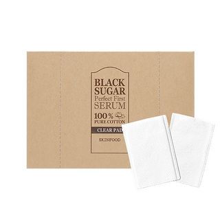 SKINFOOD - Black Sugar Perfect First Serum Pure Cotton Clear Pad - K-Beauty Vibe