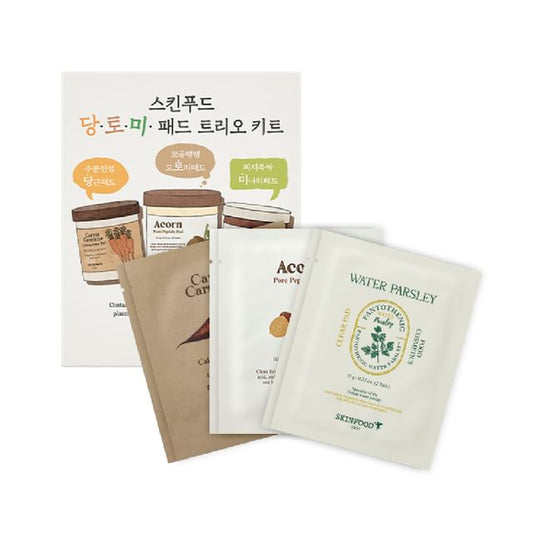 SKINFOOD - Carrot & Acorn & Water Parsley Pad Trio Kit - K-Beauty Vibe