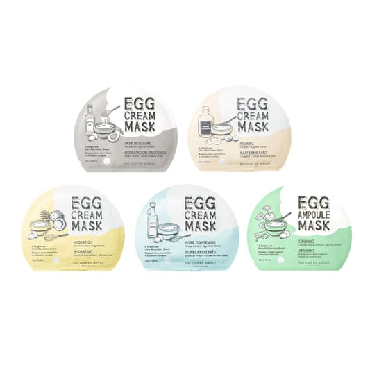 too cool for school - Egg Cream Mask - 5 Types - K-Beauty Vibe